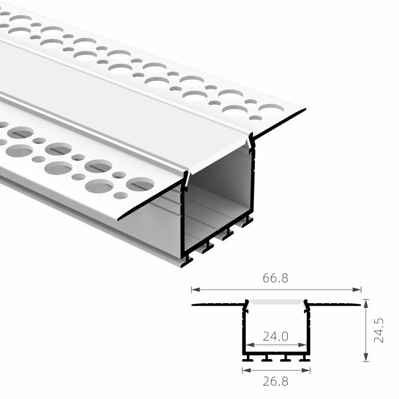 Architectural Decorative IP45 LED Plasterboard Profile T5 6063 Led Gypsum Wall Profile