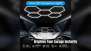 Atualize sua garagem com iluminação LED hexagonal para oficina