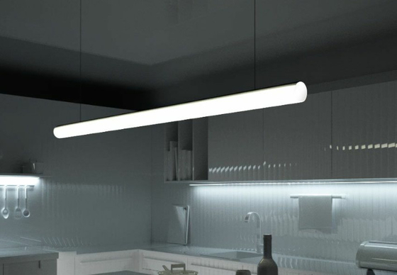 O diâmetro de alumínio redondo suspendido do perfil 30mm 60mm 120mm do diodo emissor de luz com tampa difundida PC conduziu a luz de tira
