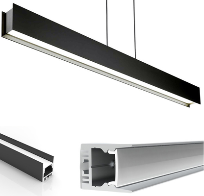 Perfil de alumínio da tira do diodo emissor de luz que suspende a extrusão conduzida clara linear do canal de Alu da tira do pendente com difusor do PC