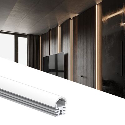 6063 T5 Perfil LED de liga de alumínio com cobertura de PMMA e oxidação por sopro de areia para iluminação de banda LED