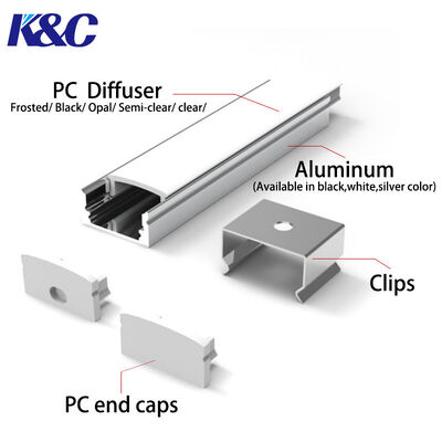 Bom preço 6063 T5 Alumínio Ligação LED Alumínio Perfil W17.0*H9.0mm com 5 anos de garantia para LED Strip Canal on-line