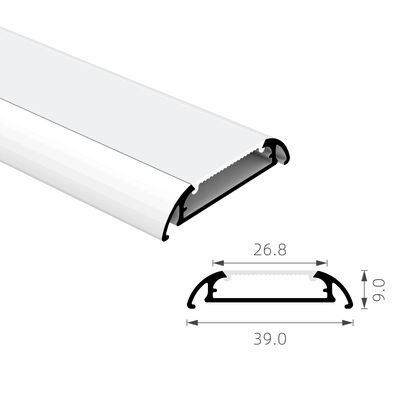 Bom preço K19 6063 Alumínio ligado à superfície LED Strip Profil de alumínio com PC Frosted Cover on-line