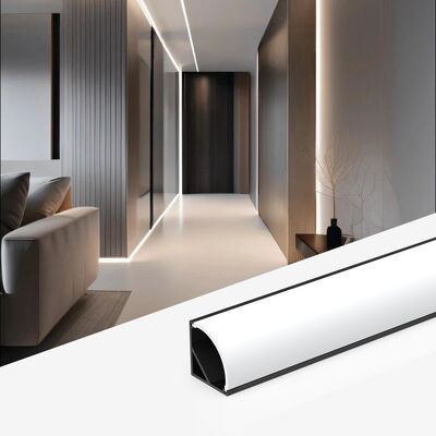 Bom preço Perfil de LED de canto de 90 graus com liga de alumínio 6063 T5 e oxidação por jateamento em tamanho W16*H16mm on-line