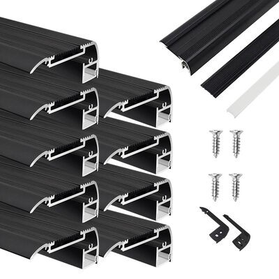 Bom preço Anodizado LED preto Profil de nariz 6063-T5 Liga de alumínio W65mm*H27.5mm para iluminação de escada on-line