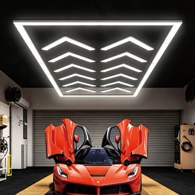 Honeycomb LED Hexagonal Light Modular Ceiling Panels 624W Sistema de Iluminação Conectável para Garage Gym Workshop e Escritório