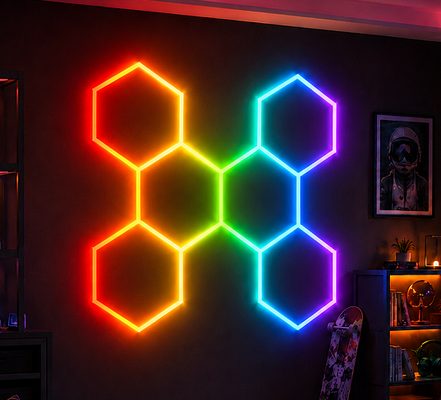 Lâmpadas hexagonais DC LED para iluminação de oficinas de detalhamento de automóveis