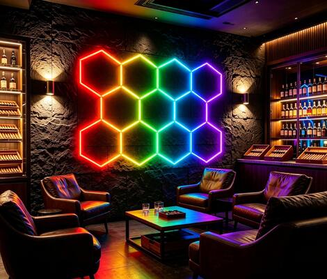 Bom preço Painéis Modulares de Luz LED RGB Hexagonais em Formato de Favo de Mel Adequados para Garagem, Academia, Oficina e Escritório - Soluções de Iluminação Elegantes On-line