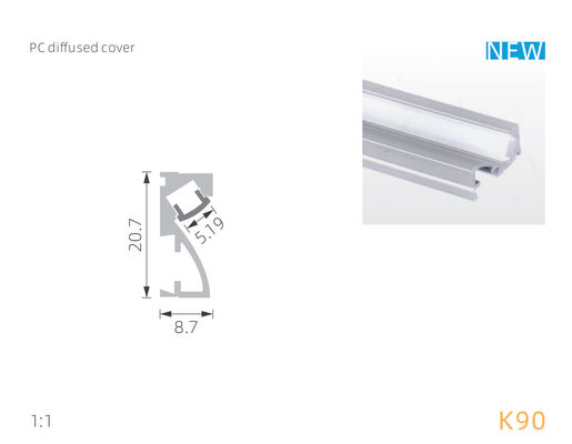 Bom preço Difusor do PC PMMA para o lighint linear do perfil de alumínio da parede do diodo emissor de luz 30D on-line