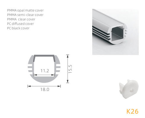 100lm/W 2m anodizou a liga de alumínio conduzida do perfil 6063 para a luz do tubo