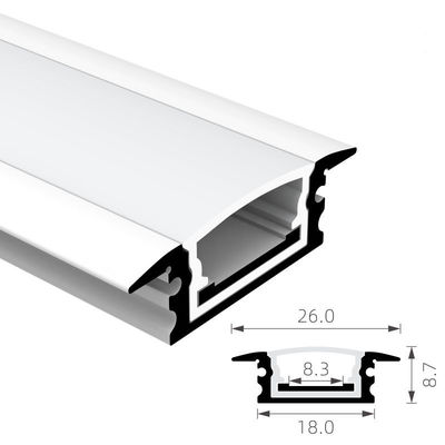 Bom preço O canal impermeável 6063 T5 do diodo emissor de luz do quadrado de H8.7mm IP65 Recessed o perfil de alumínio conduzido on-line