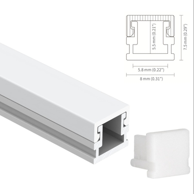 Bom preço H7.5mm Recessed o quadrado conduzido do perfil do canal que limpa com jato de areia 6063 T5 on-line