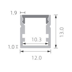 PMMA geou o perfil conduzido da luz de tira que limpa com jato de areia 12×13mm com a tampa do PC