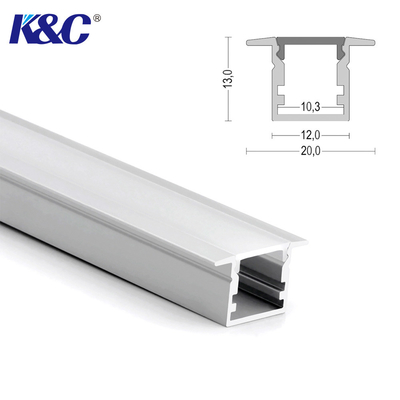 O T3 modera o PC Recessed 20×13mm de alumínio do canal da extrusão do perfil geado