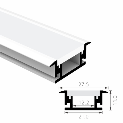 A luz de tira 6063t5 Recessed o alojamento de alumínio conduzido do canal da liga de Alu do perfil expulsou