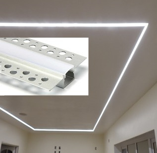 Alojamento da extrusão T5 da liga de alumínio 6063 do perfil da placa de gesso do diodo emissor de luz para a iluminação do teto